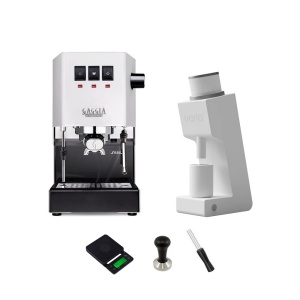 Pachet Barista : Espressor Gaggia Classic E24 Alb + Varia VS3 + Accesorii