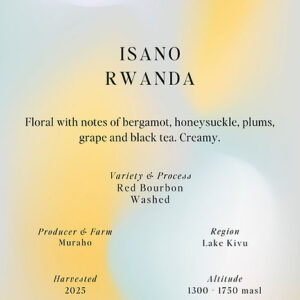 SUMO - Espresso Red Bourbon - Isano - Rwanda 250 gr